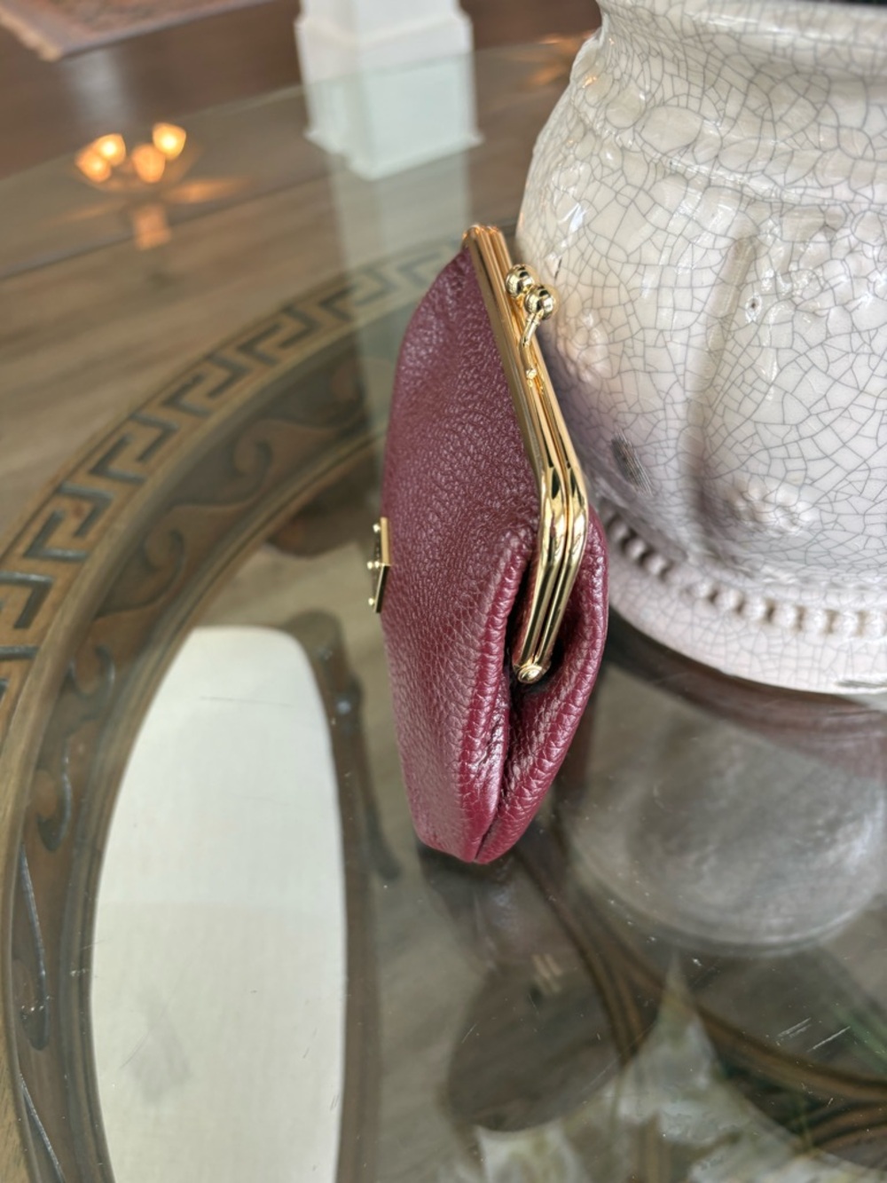 ♥️♥️DOONEY & BOURKE LARGE PEBBLED LEATHER KISS LOCK COIN PURSE!♥️♥️ - Picture 4 of 6
